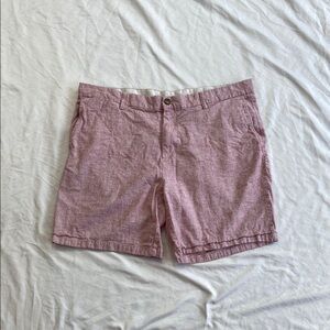 Old Navy Red and White Flat Front Shorts Cotton Blend